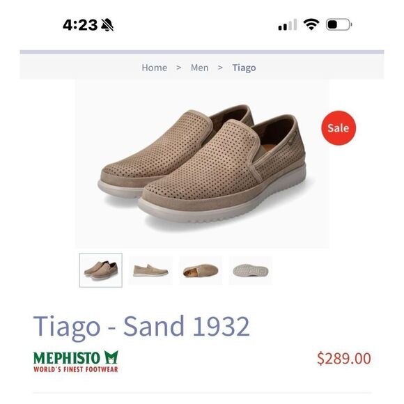 MEPHISTO TIAGO PERFORATED LOAFER MEN LEATHER TAN SHOES AIR RELAX SIZE 9 - Picture 12 of 12